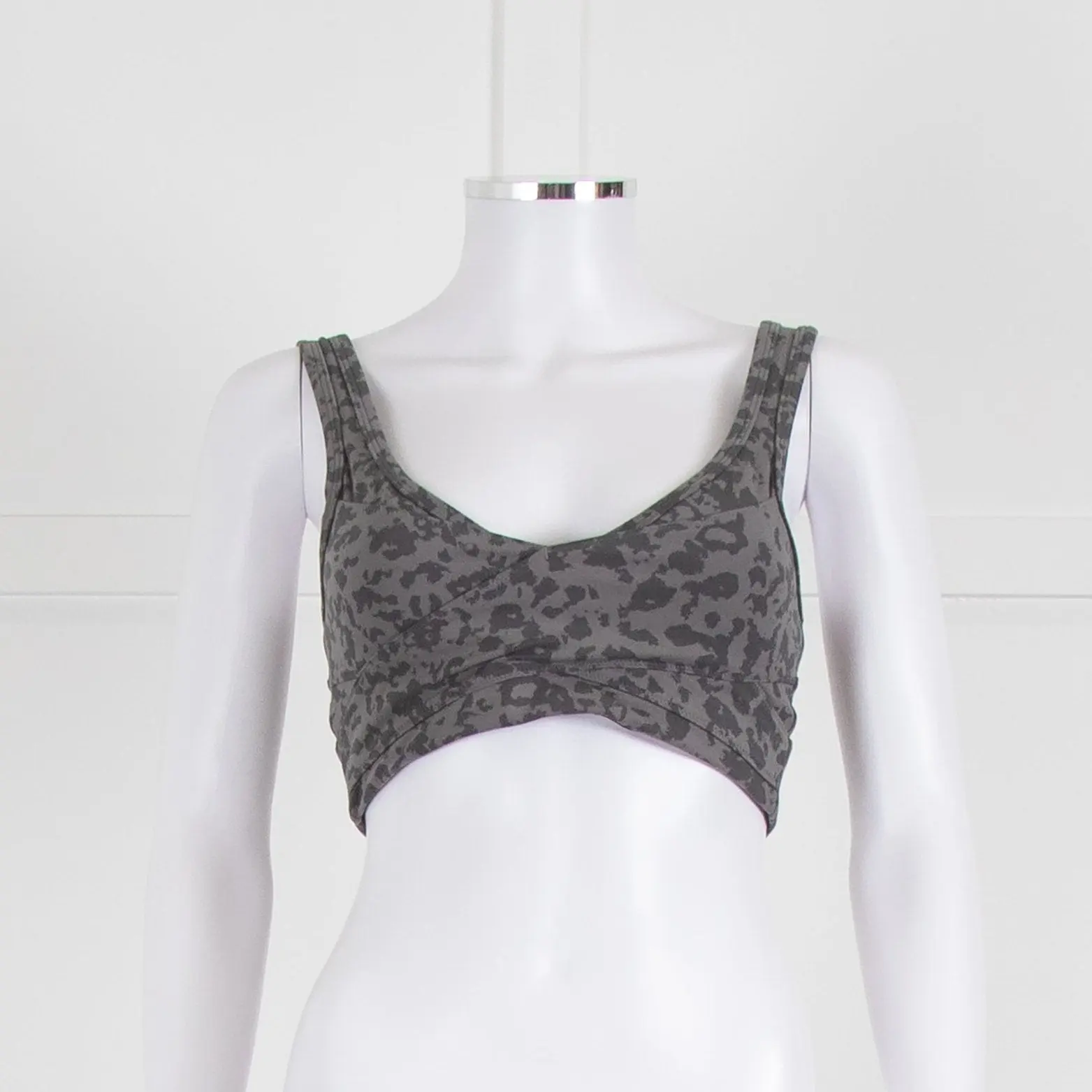 Varley Lets Move Kellam Sports Bra in Grey Animal Print