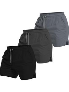 Men's Solid Pocket Shorts, Casual Breathable Comfortable Shorts for Outdoor Workout Running, Men's Bottoms for All Seasons, Athletic Shorts