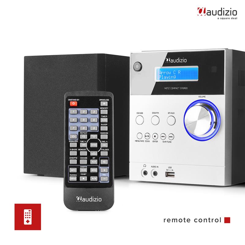 Audizio Metz HiFi Stereo System with DAB, CD & Bluetooth - Aluminium 5