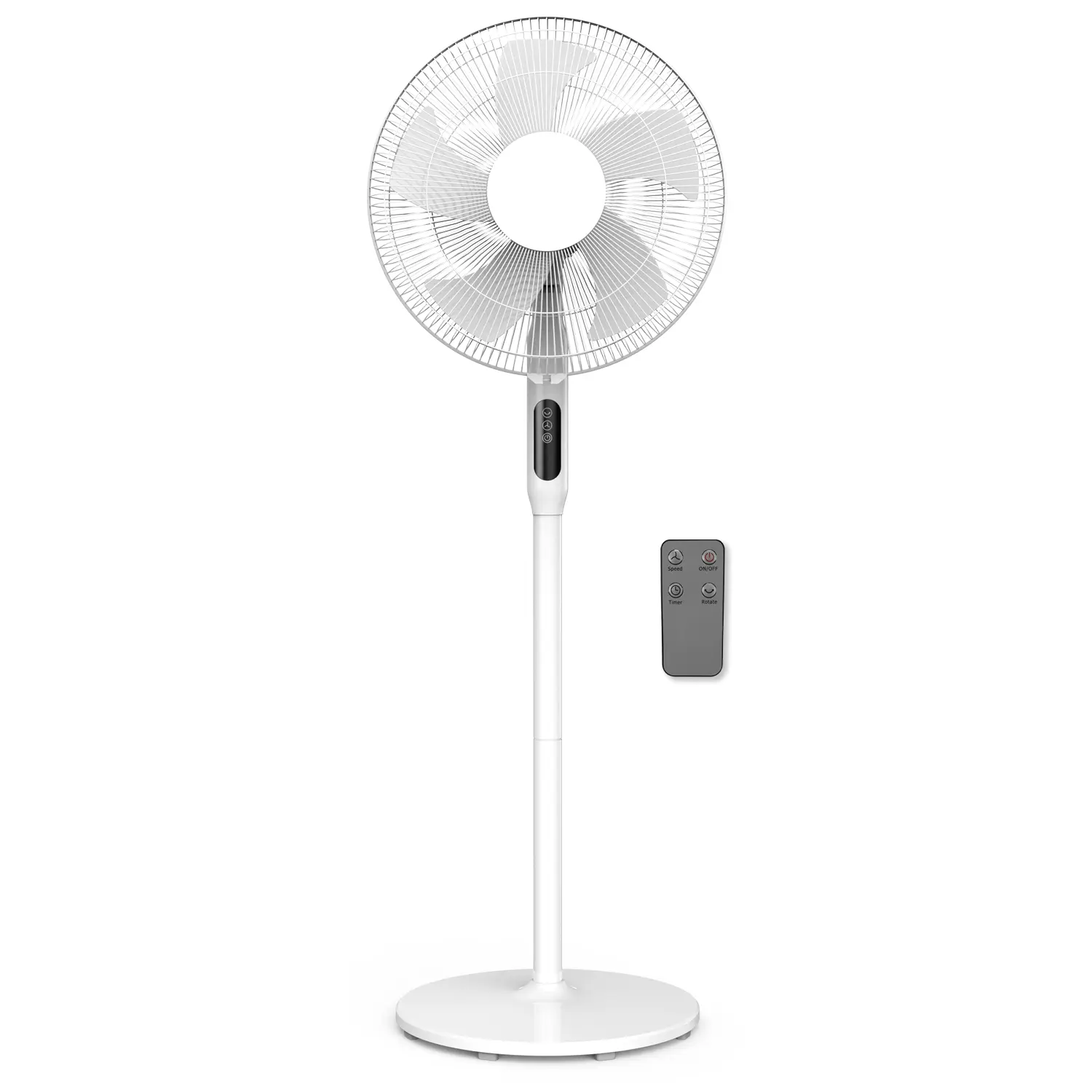 Futura White 16inch Oscillating Pedestal Standing Fan, Remote & Timer