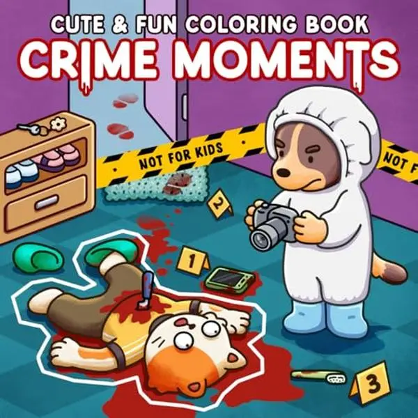 Crime Moments: Adult Coloring Book with Comfy and Creepy Crime Scenes of Animal Characters for Relaxation and Stress Relief