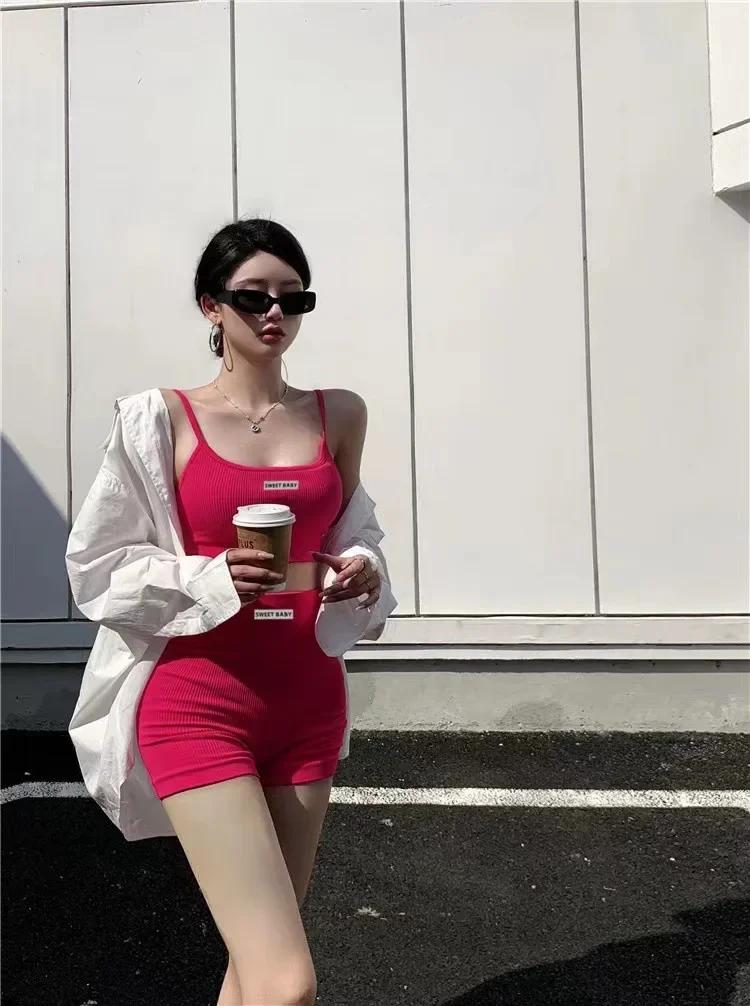 Product Introduction of Womens Intimate Sexy Bra Bustier Shorts Set Camisole Padded Tank Top Female Slim Sports Underwear Pants Suit Summer Lingerie 19