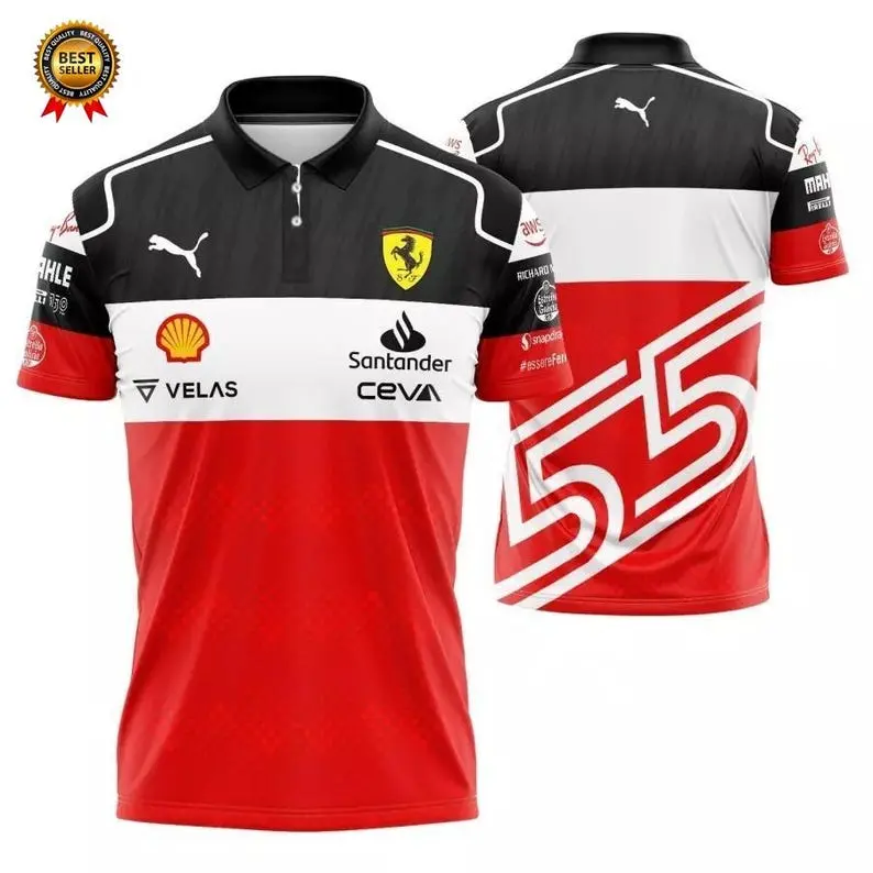 Ferrari Summer F1 Racing Polo Shirt, S-5XL