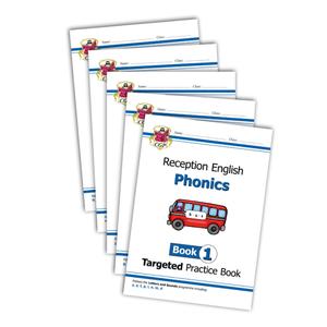 Reception English Practice 5 Work Book Bundle: Phonics Books 1-5 textbooks