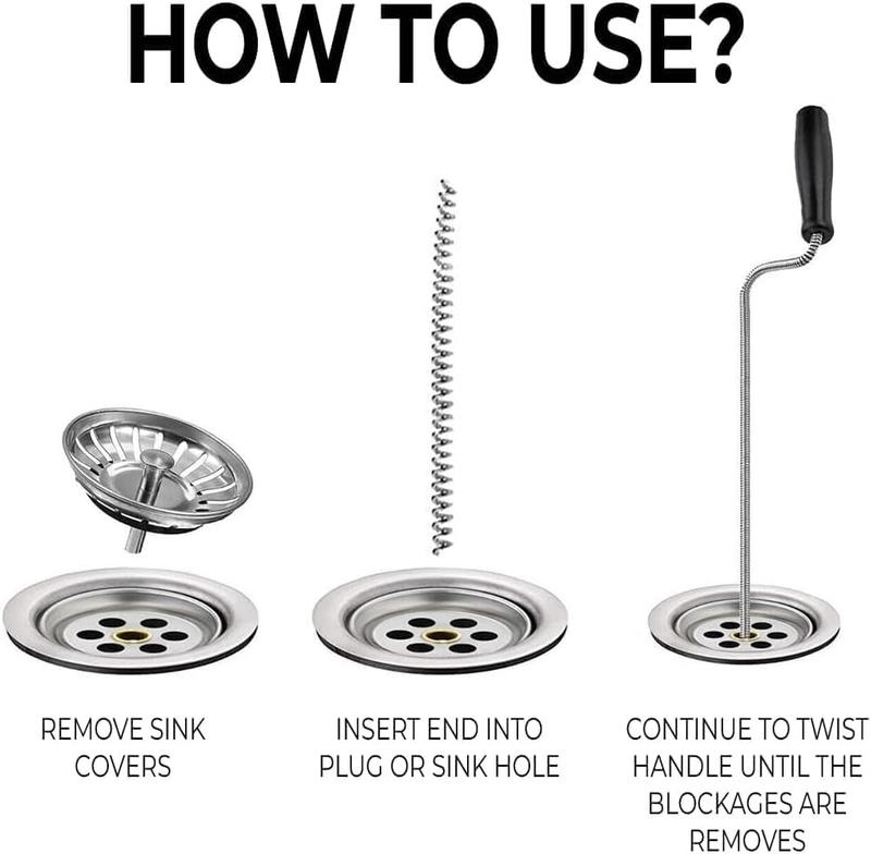 Product Introduction of 3M Heavy Duty Drain Unblocker - Fast Acting Pipe Cleaner, Flexible Sink Snake & Toilet Plunger for Clogged Drains - UK Home Essential 32
