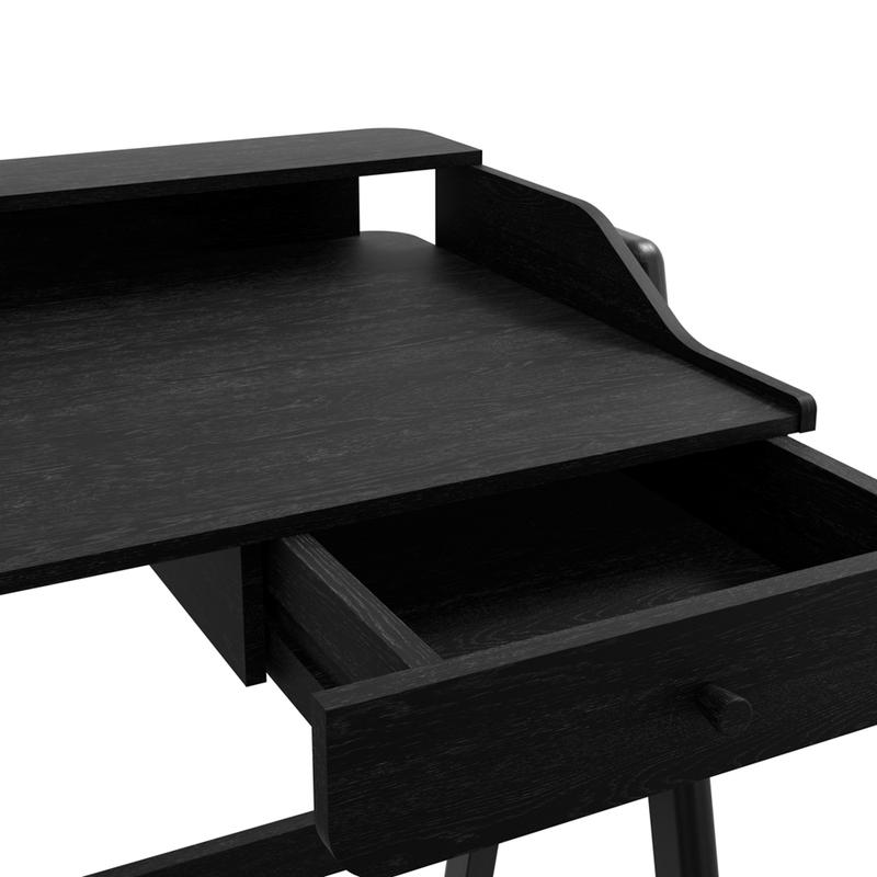 Lark Matt Black Wooden Office Desk - Modern Cosy Workspace Furniture 1