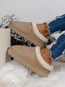 Solid Color Soft Slippers, Casual Trendy Fluffy Home Slippers As Gifts, Fashionable Warm Bedroom Slippers for Indoor & Outdoor Wear for Fall & Winter, Shoes for Christmas List