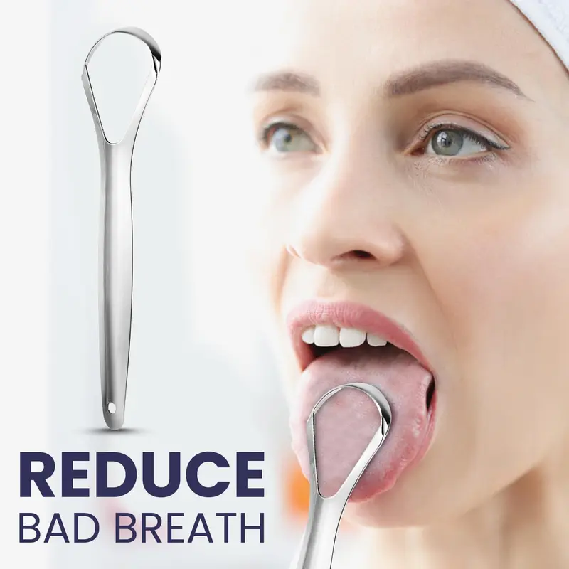 Tongue Scraper RECON UP Pack of 2 Mix U & Spoon Shape Tongue Scraper for Adults 100% Stainless Steel, Tongue Cleaner Fresh Breath Care Scraper, Tounge Scraper Bacteria Inhibiting Non-Synthetic Grip Tongue Cleaning 5