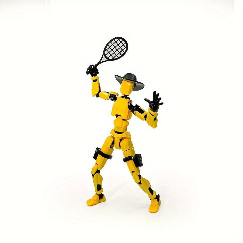 Poseable T13 Action Figure with Weapon Accessories – Multi-Jointed Articulated Titan 13 Dummy Collectible, Desktop Decor for Gamers, Durable ABS, Ages 14+ – Bendables Series 5