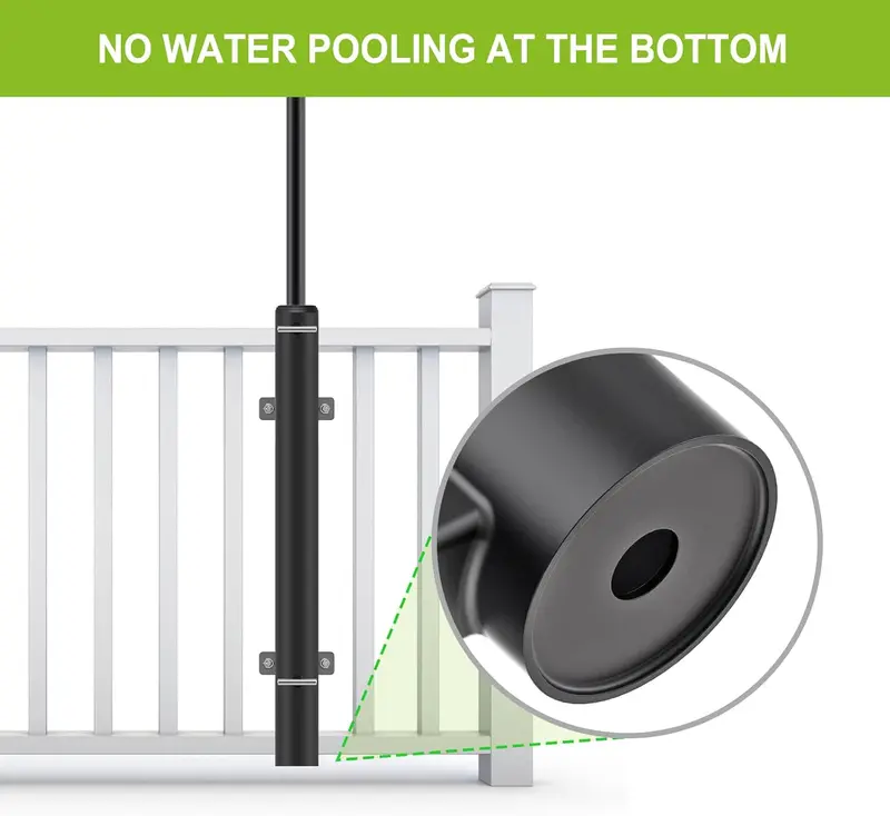 Dolibest Parasol Clamp Balcony, Patio Umbrella Holder Fence Deck Mount Bracket Stand Adjustable Sun Umbrella Fixing Clip Space Saving with 3 Size Sleeve for 3-5cm Pole, Max 5.6 x 5.3cm Railing Post 5