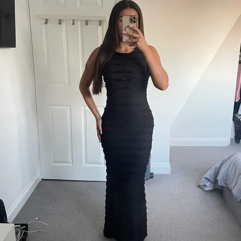 MISSIE CLOSET “Maya” Ruffle Detail Maxi Dress 4