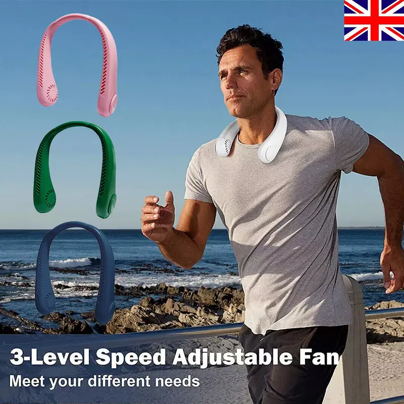Neck Fan USB Portable Neck Fan Rechargeable Portable Cooler Neckband Bladeless Free Shipping Free UK Delivery neck  fan  air  cooler neck  fan 8