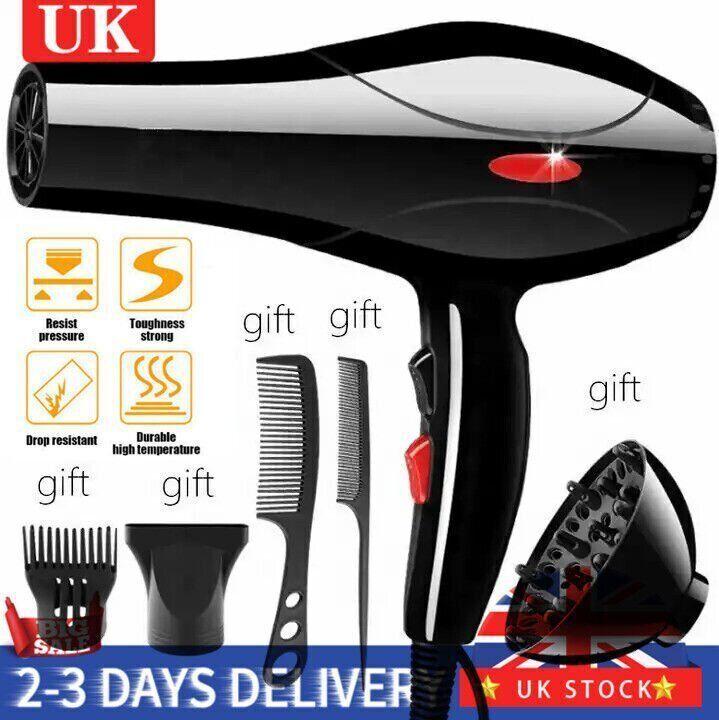 2200W Professional Style Hair Dryer Nozzle Concentrator Blower Pro Salon Heat UK 0