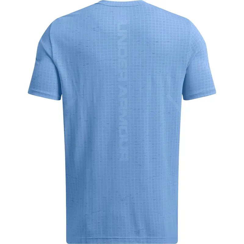 Under Armour Seamless Grid Short Sleeve Mens Training Top - Blue 3