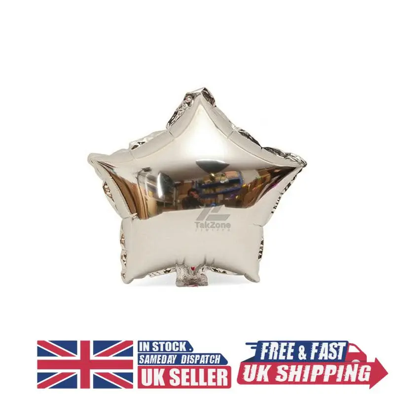 [UK SELLER] Stylish 18-inch Star Foil Balloons for Parties, Weddings, and Home Decor - Silver (5 Pack) - Stand Out with Trendy Balloon Decor [FREE FAST UK SHIPPING]
