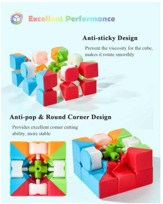 Product Introduction of Speed Cube- Fast Smooth Turning Solid Durable & Stickerless Frosted, Best 3D Puzzle Magic Cube Toy - Turns Quicker than Original for kids Gift & Adult & Children(3x3x3 Cube) 10