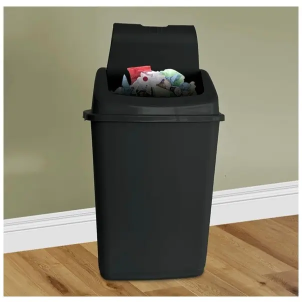 VTL 60 Litre Black Plastic Swing Bin Durable For Kitchen And Home Waste Room 7