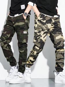 Men's Camo Print Pocket Jogger Pants, Regular Fit Casual Comfy Trousers for Fall & Winter, Men's Bottoms for Daily Wear