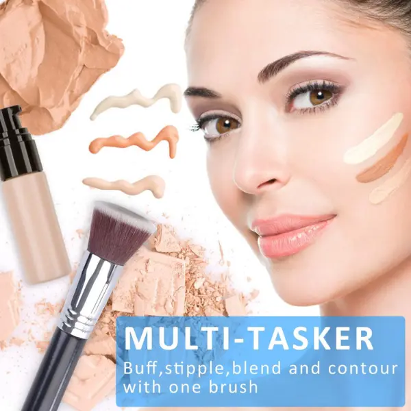 Flat Top Kabuki Foundation Makeup Brush – Perfect for Blending Liquid, Cream, Concealer, Powder & Flawless Cosmetic Application makeup brush 3