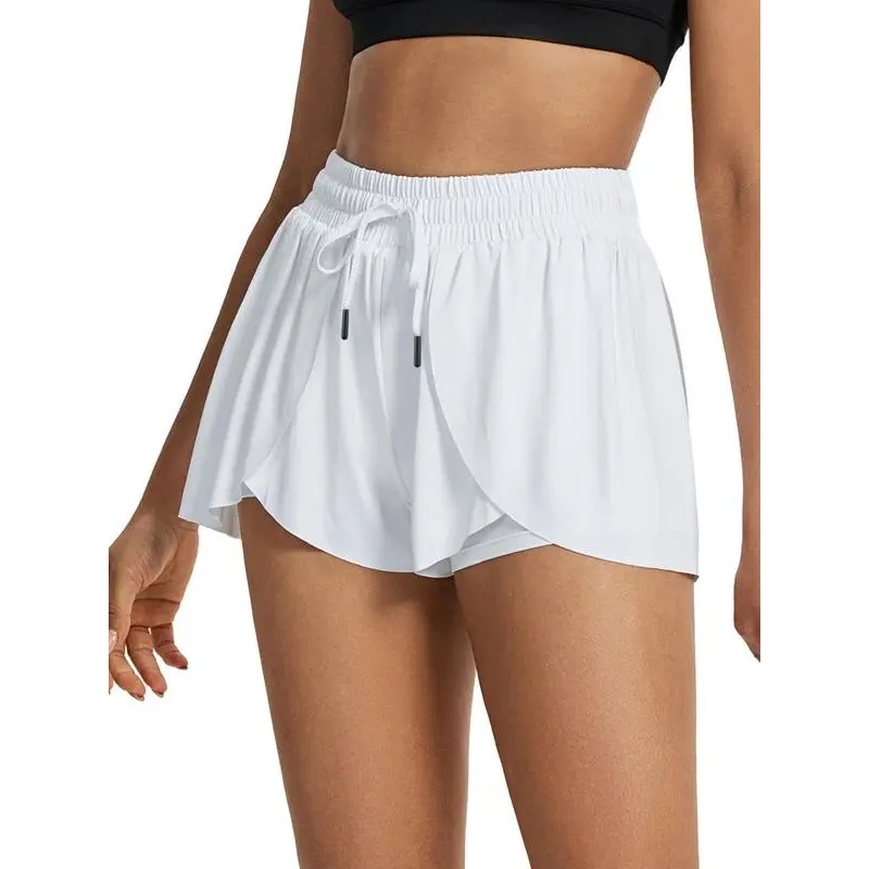 Women's Plain 2 in 1 Drawstring Waist Skorts Outfit, Casual Comfort High Waist Wrap Culottes, Ladies Summer Bottoms for Daily Athletic Running Gym Wear, Gym Clothes Women, Boomtown Outfits, Summer Outfits 2024, Back to School Clothes 1