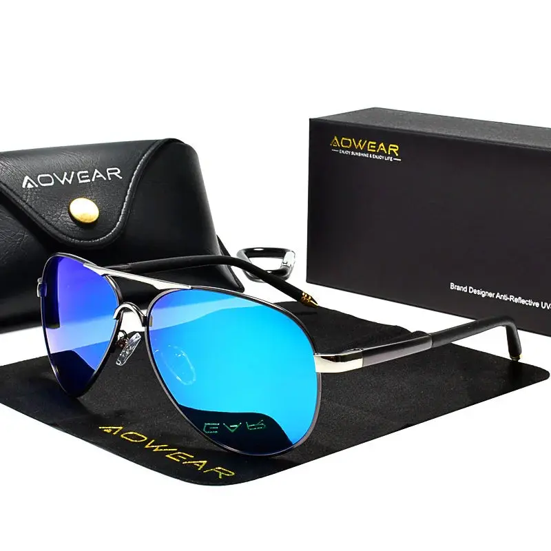 Men's Aviation Sunglasses Men Polarized Mirror Sunglass for Man HD Driving Pilot Sun Glasses