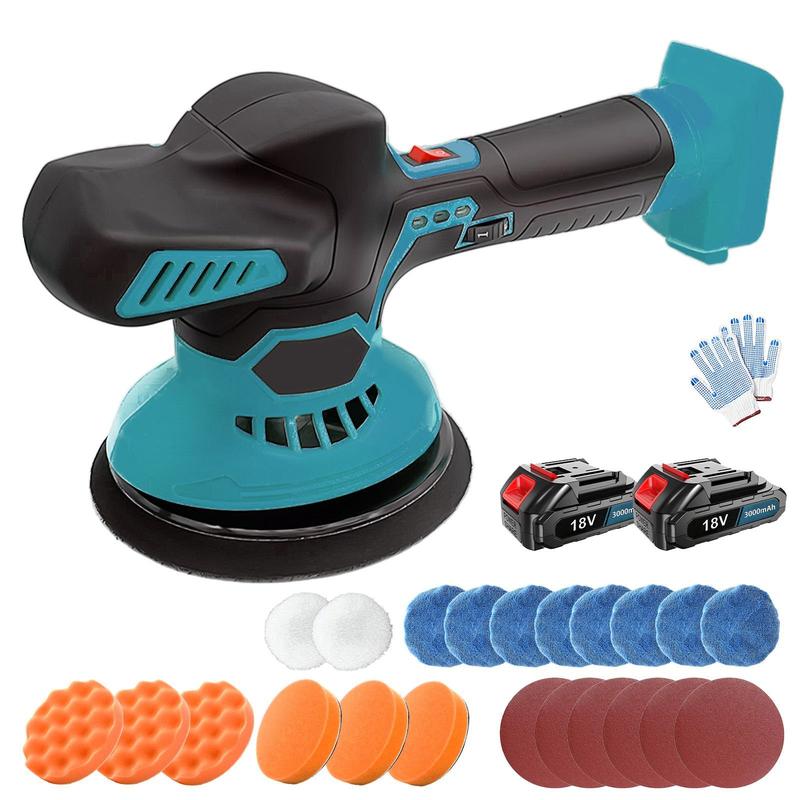 Cordless Car Buffer Polisher for Makita Battery, Polisher Kit Electric Polishing Machines Compatible with Makita 18v - 150MM 6 Speed ​​Car Buffer Polishing for Auto Detailing/Polishing/Waxing, with 16 Polishing Accessories 1