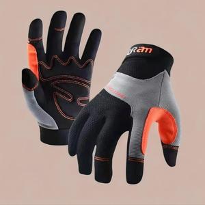Work Gloves, Orange and Black Workwear, Multipurpose Tough Portable Glove, Utility Mechanic Working Gloves High Dexterity Touch Screen for Multipurpose, for Lawn Care, Construction Gear, Safety, Strong Work Gloves, Work Gloves Ultimate
