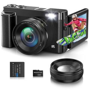 Portable 16x Digital Zoom 4K Digital Camera for Photography, Multipurpose Auto Focus Digital Camera with 3.0 Inch & 180° Flip Screen, Anti-shake Vlogging Camera with 32G Memory Card