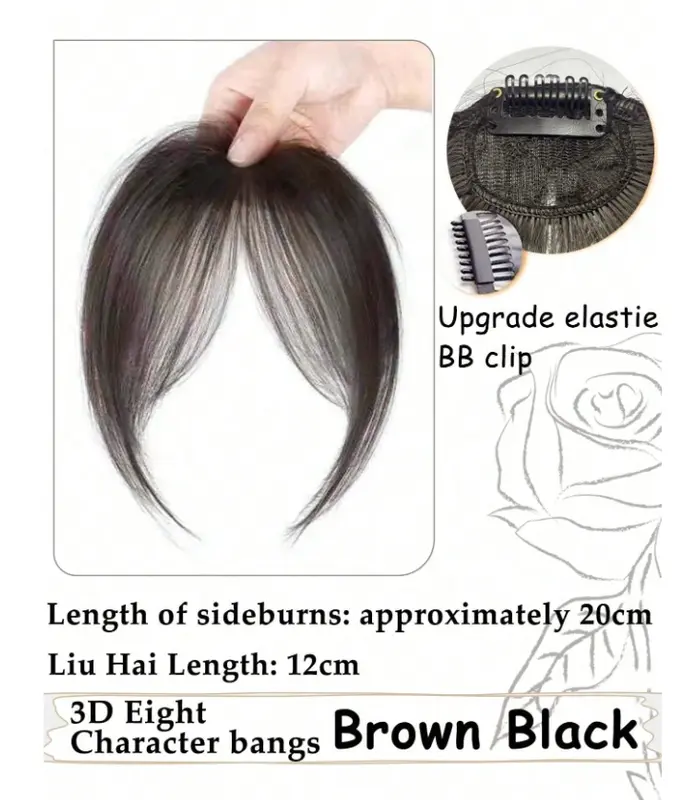 Synthetic Bangs, Natural Looking Thin, Invisible Clip-in Wigs, Short for Women 4