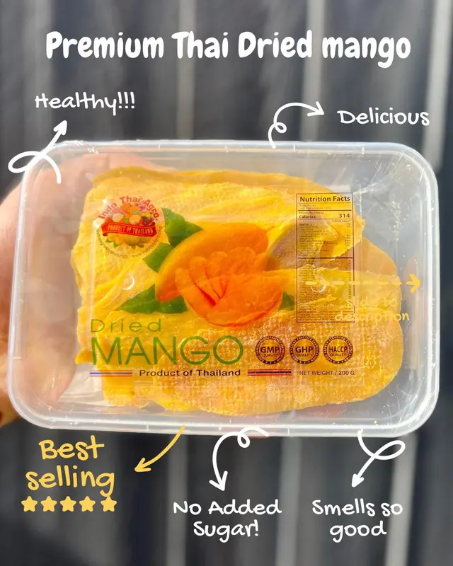 Premium Thai Dried Mango Slices 200g – Sweet, Chewy, Healthy Snack – Zero Added Sugar – Vegan Friendly 4