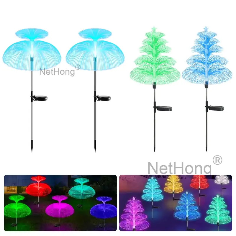 Solar Light for Outside 2 Pack 7 Colors Changing Jellyfish Light Outdoor Waterproof Solar Flowers Garden Lights for Yard Pathway Lawn Festival Wedding Party Decoration 8