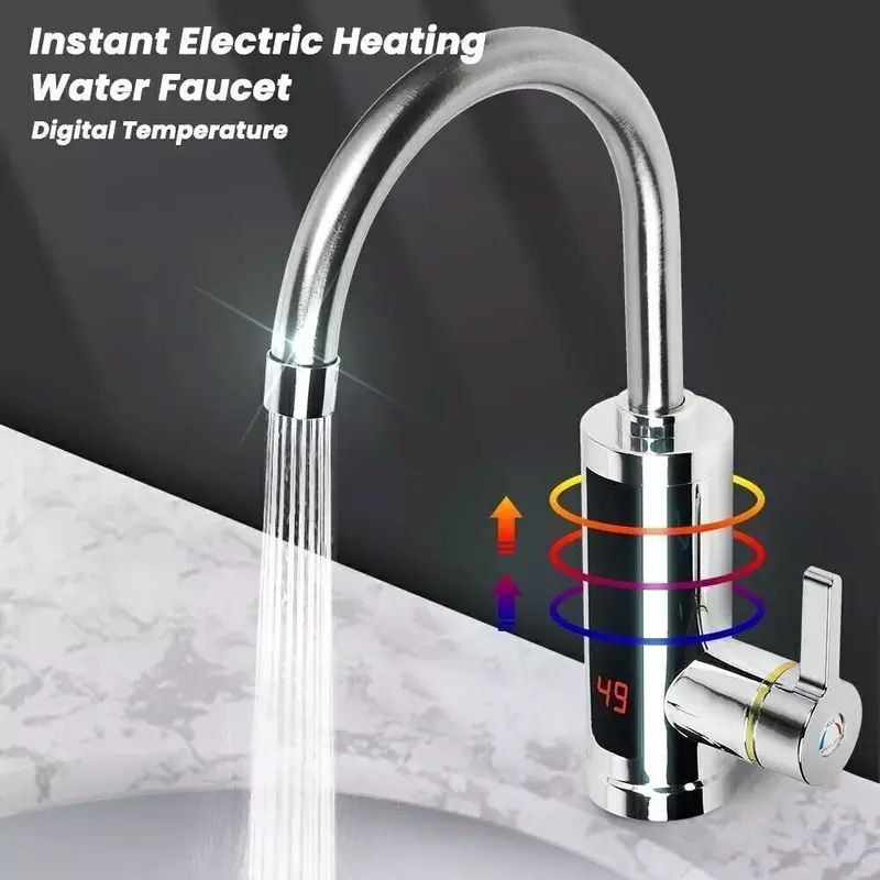 360° Kitchen Electric Heater Instant LED Faucet Home Hot Water Tap Fast Heat New 4