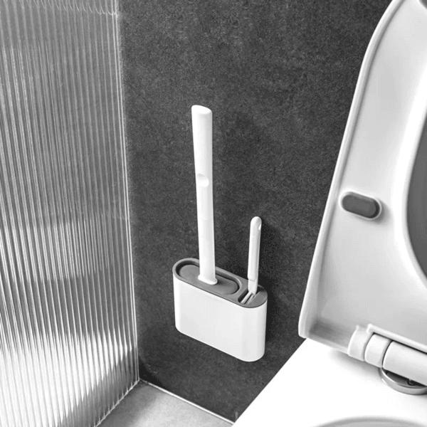 Product Introduction of Home Accessories Wall Mounted Toilet Brush with Holder, 3pcs/set Household Bundle Cleaning Products Including 1pc Long Handle Toilet Brush, 1pc Edge Brush, 1pc Brush Holder, Toilet Cleaning Brush with Flexible Head, Spanish Cleaning Products 14