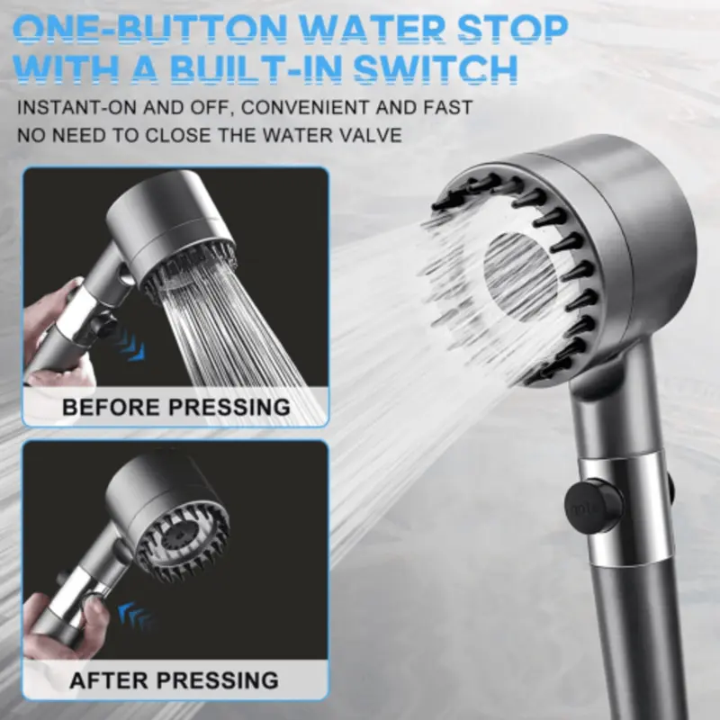 Shower Head with Filter and 3 Modes, Handheld High Pressure Spray for Scalp and Skin, Ideal for Low Flow, Water Saving Upgrade 2
