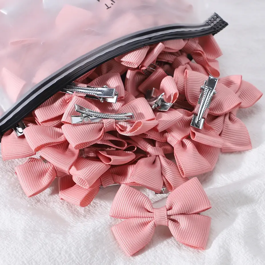 Trending Hair Accessories 5/15/20Pcs/Set Solid Hairpins for Baby Grosgrain Ribbon Bows Hair Clips Boutique Handmade Headwear Girls Kids Hair Accessories