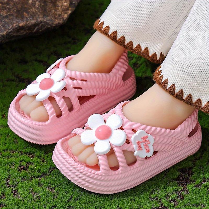 New Fashionable Cute Flower Princess Shoes for Girls, Versatile and Comfortable Beach Sandals 1