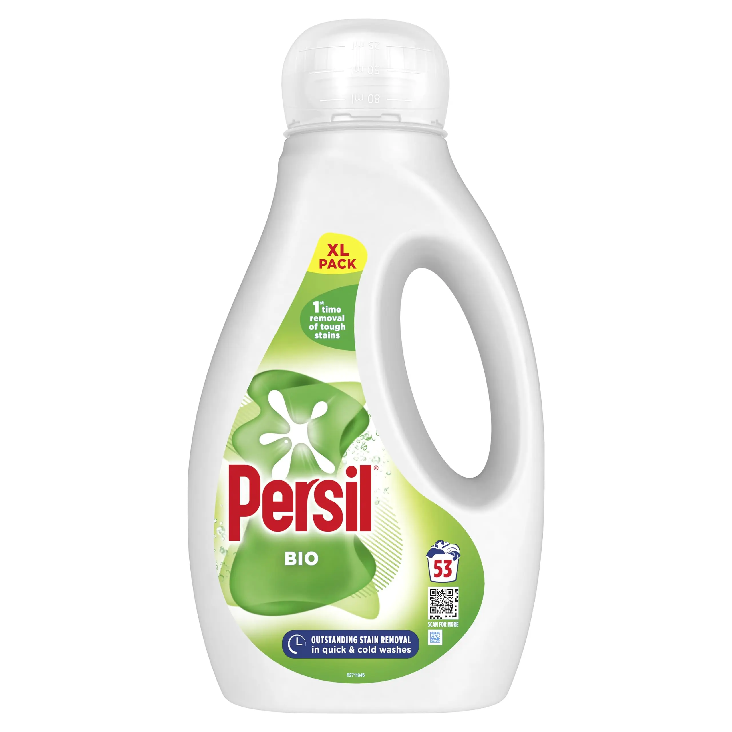 Bio Laundry Washing Liquid Detergent 1st time removal of tough stains outstanding stain removal in quick & cold washes 53 washes (1.431 L) Household