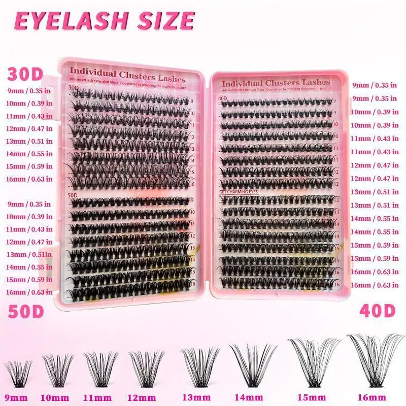 【Fast Delivery】Individual Eyelash Kit, 1 Set Mixed Length & Natural Look Fluffy Eyelashes Extension, Self Grafting Curl Eyelashes,  Lash Extension Kit, Eye Makeup Enhancement, Christmas Gift, Lash Clusters Kit(Send tweezers glue) 4