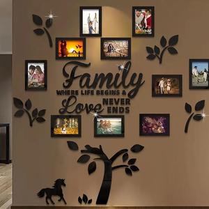 Family Tree Pattern Photo Frame Decorative Wall Sticker, Self Adhesive DIY Photo Collage Gallery, Wall Decor for Home, Wedding, New Year, Anniversary, Ornaments