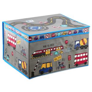 The Magic Toy Shop Kids Room Storage Box with Travel Design Large Collapsible Foldable Lightweight Organiser