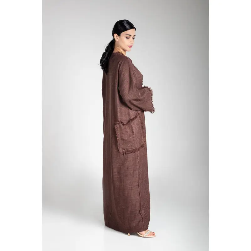Pastel Brown Linen Kimono 5