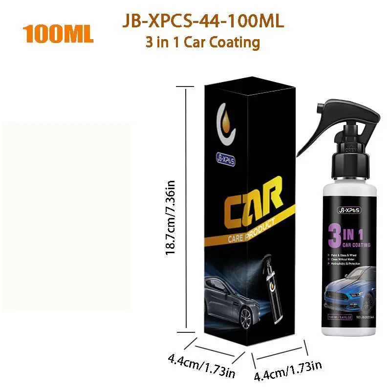 3 in 1 Car Coating Spray with Nano Polishing and Wax, Car Paint Polymer Sealant Protective Spray, and Cleaning Kit