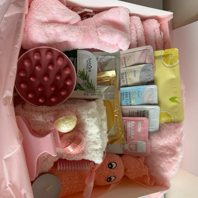 The Ultimate Self Care Gift Set, pamper spa at home, luxury skincare & relaxation essentials, perfect birthday gift, self care gift, girls night in, pamper gift box, beauty and wellness set, includes face masks, scrubs, bath bombs, socks,  Skincare, Lemon 4