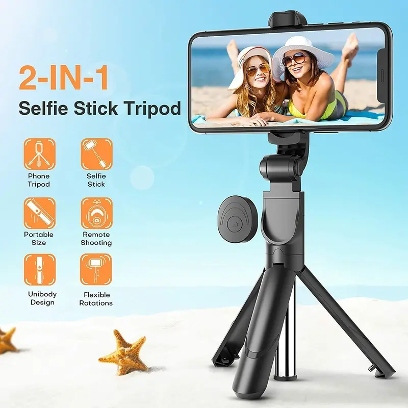 Bluetooth Selfie Tripod Telescopic Stick Remote Monopod Extendable Phone Holder 6