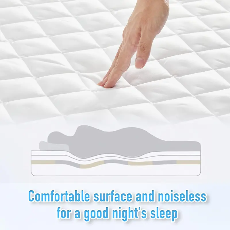 100% Waterproof Quilted Microfiber King Mattress Protectors - 30cm Extra Deep Non-Allergenic Non-Iron Fully 360 Degree Fitted Sheet Upper Soft Brushed Microfiber Wrinkle and Fade Resistance Bedding Cover 3