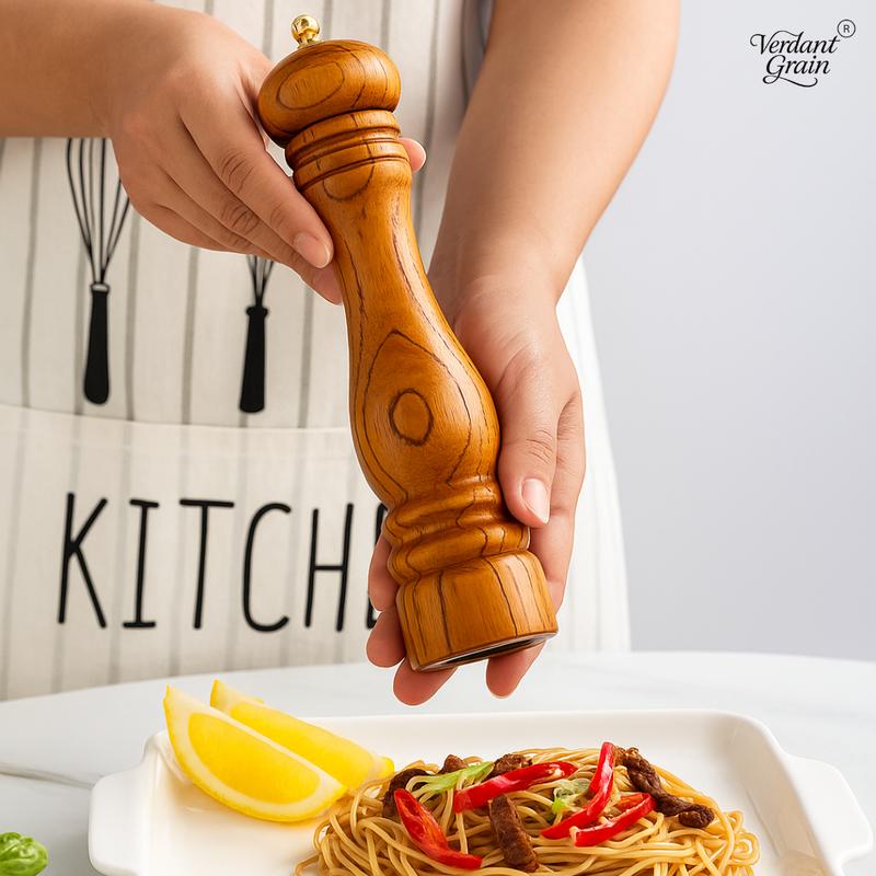 Kitchen Pepper Grinder, Wooden Handle Manual Salt Grinder, Kitchen Seasoning Utensils, Kitchen Accessories 6