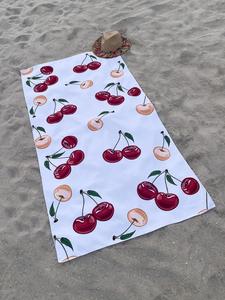 Cherry Pattern Beach Towel, Sporty Casual Quick Drying Towel for Beach Pool Swimming, Sports Quick Drying Towel for Men & Women