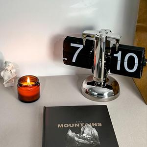 Classic Alarm Clock without Battery, 1 Count Desktop Page Flip Clock, Decorative Clock for Home Bedroom Office, Bedroom Refresh Decor, Summer Gift Ideas