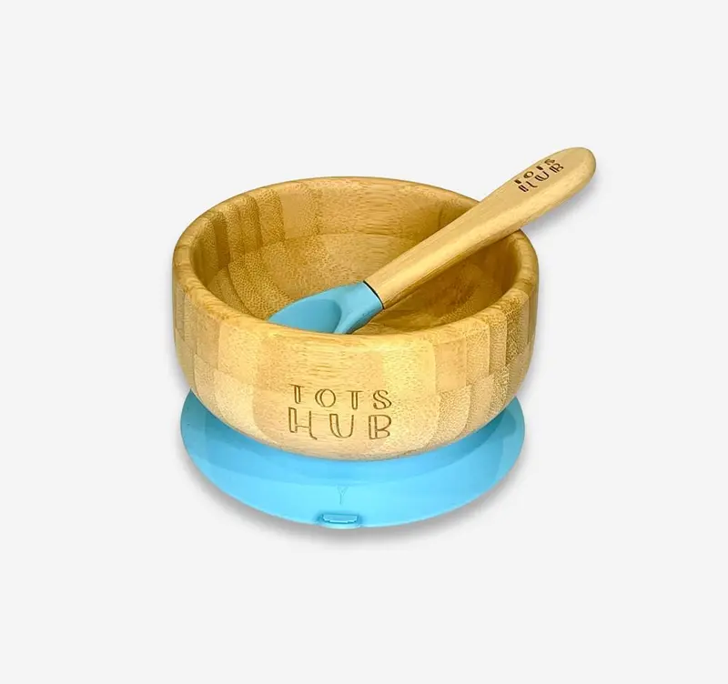 Bamboo Suction Bowl & Silicone Baby Spoon 1