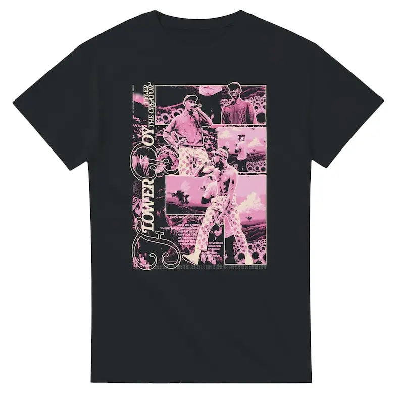 Flower Boy Album Tee || Tyler the Creator T-Shirt || Artist Graphic Shirt || Pink / Black